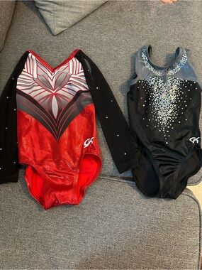 Two GK  Performance Leotard with Silver Graphic